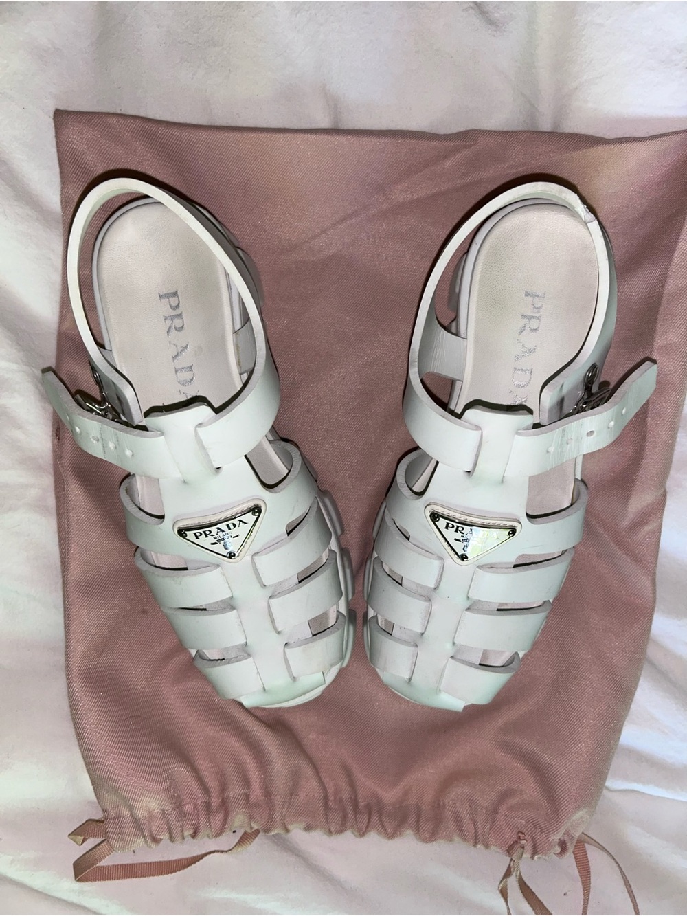 Prada White Rubber Monolith sandals Size 37 - Picture 6 of 13